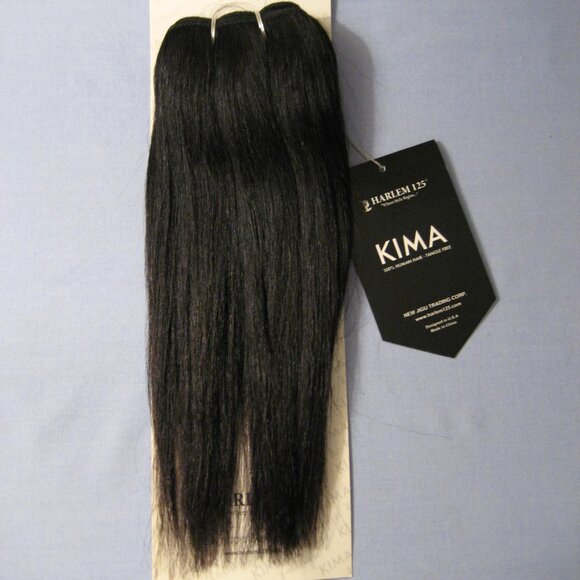 100% Tangle Free Human Hair, Perm Kinky Straight, 1B Off Black Dark Brown, New! - Picture 1 of 8